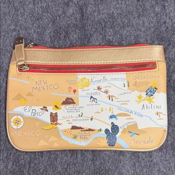 Spartina 449 Red and Gold Zippered Pouch - Picture 3 of 7